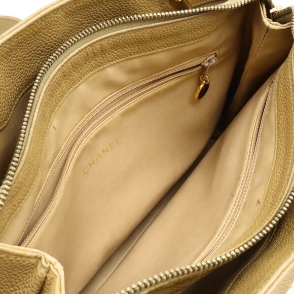 CHANEL Beige Caviar Leather Coco Mark Shoulder Bag - Picture 9 of 10